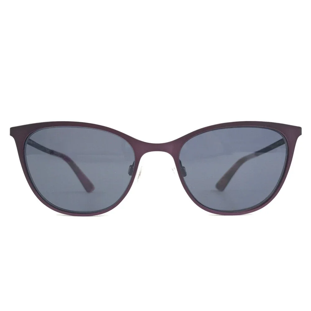 McQ Sunglasses MQ0295OP 002 Matte Purple Cat Eye Frames with Dark Blue Lenses